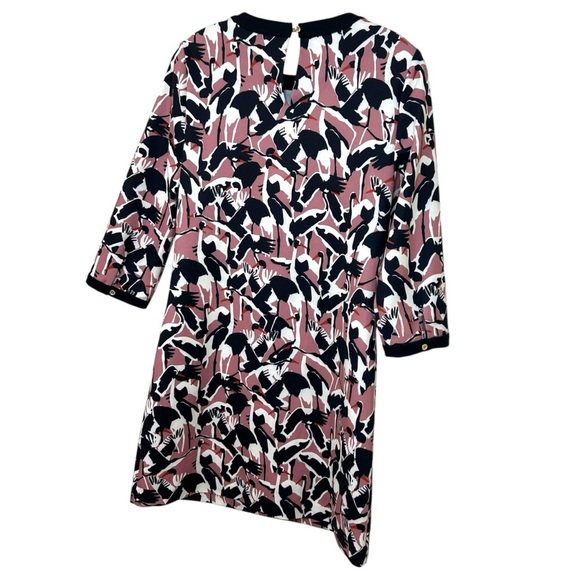 Ted Baker, Womens Shift Dress, Colour By Numbers, Crane Print - Pink Size 4 US/1 - Picture 9 of 17